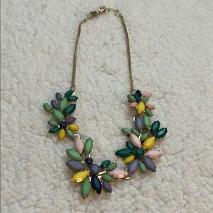 J.Crew Crewcuts Floral Statement Necklace with Multicolor Gems